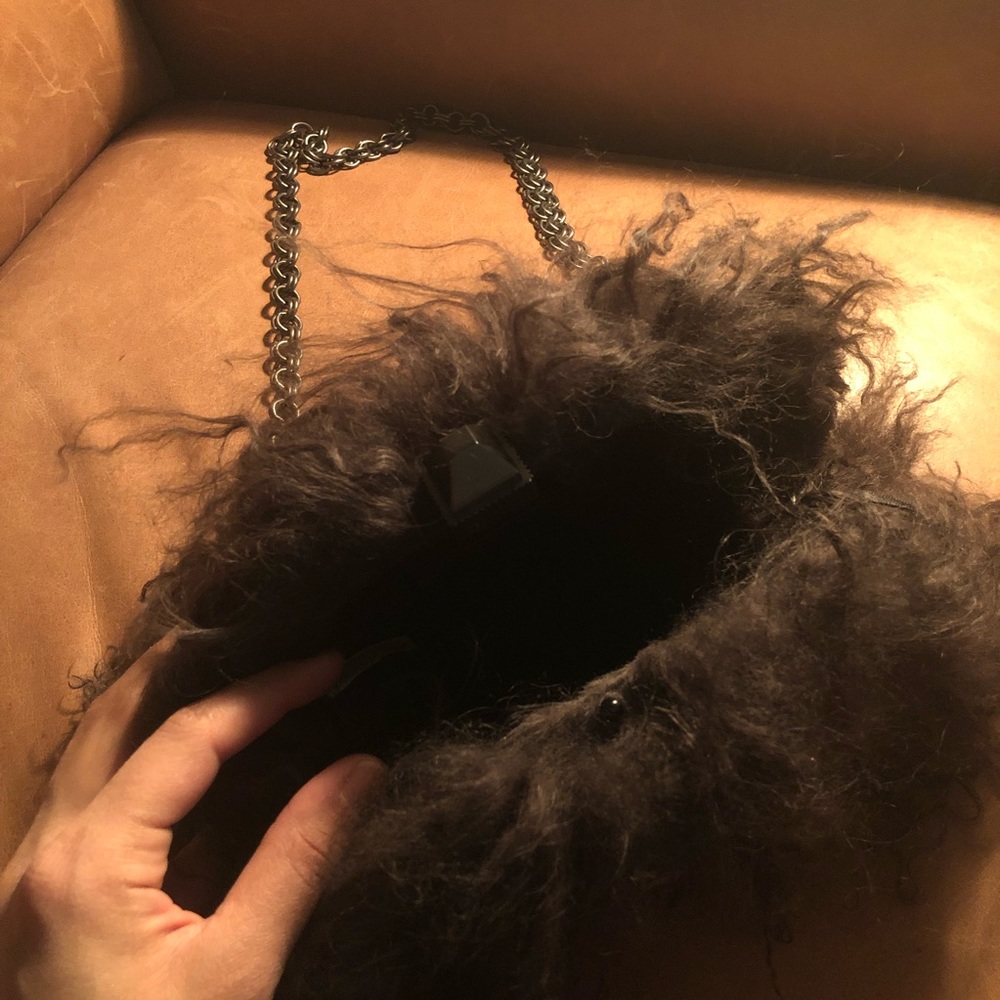 Pour La Victoire Mongolian fur bag w chain - Picture 8 of 13